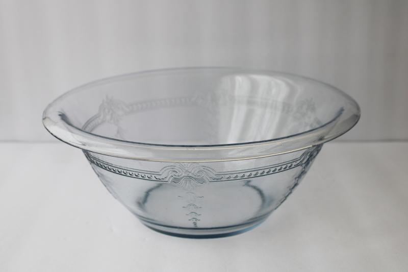 big mixing bowl vintage Fire King Philbe sapphire blue depression glass kitchenware