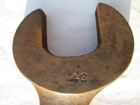 big old vintage Armstrong Tool #43 engineer's wrench, 1-13/16'' & 1-5/8''