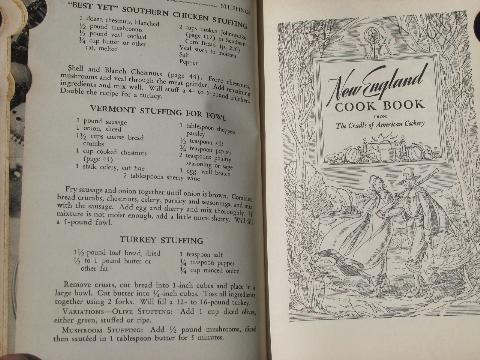 big vintage 1940s Culinary Arts cook book, old regional recipes