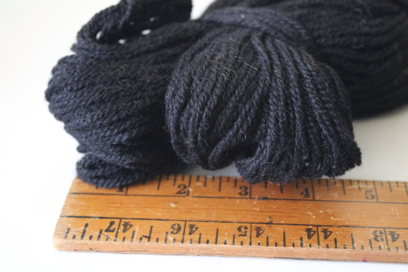 black persian wool, vintage yarn for tapestry needlepoint or crewel embroidery, large skein 3 plus oz
