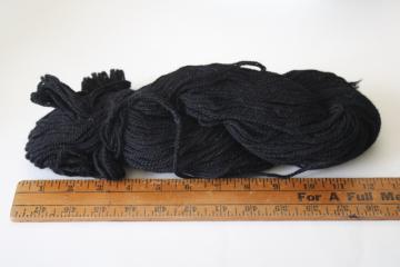 black persian wool, vintage yarn for tapestry needlepoint or crewel embroidery, large skein 3 plus oz