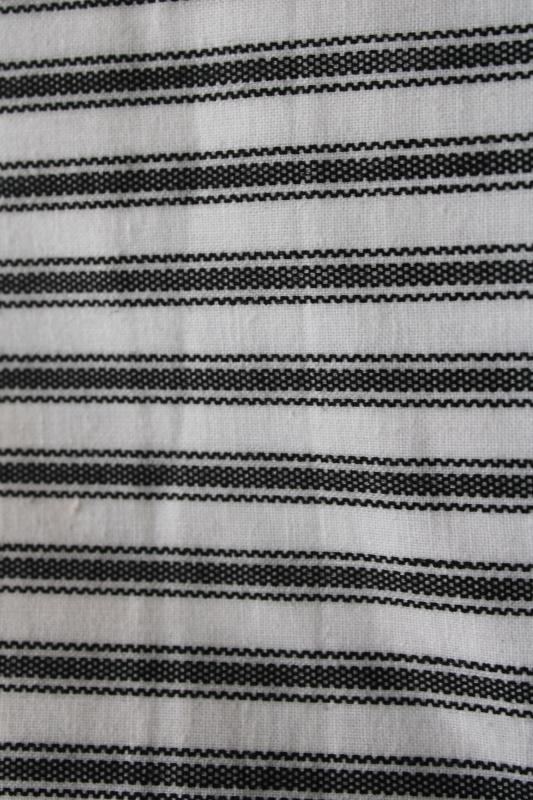 black & white ticking stripe print cotton, vintage primitive / modern farmhouse style