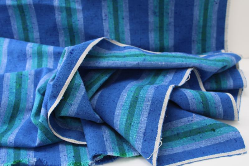 Striped Cotton Blue Green Fabric