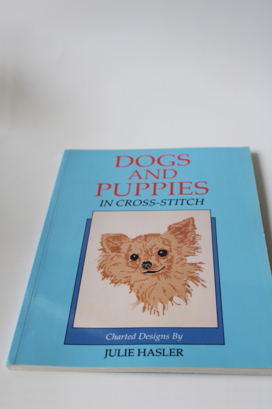 book of charted cross stitch designs different dog breeds, dogs  puppies