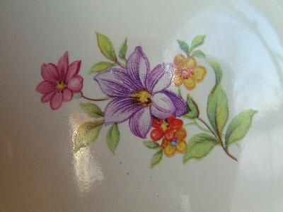 bouquets of flowers, vintage 1940's china lamp