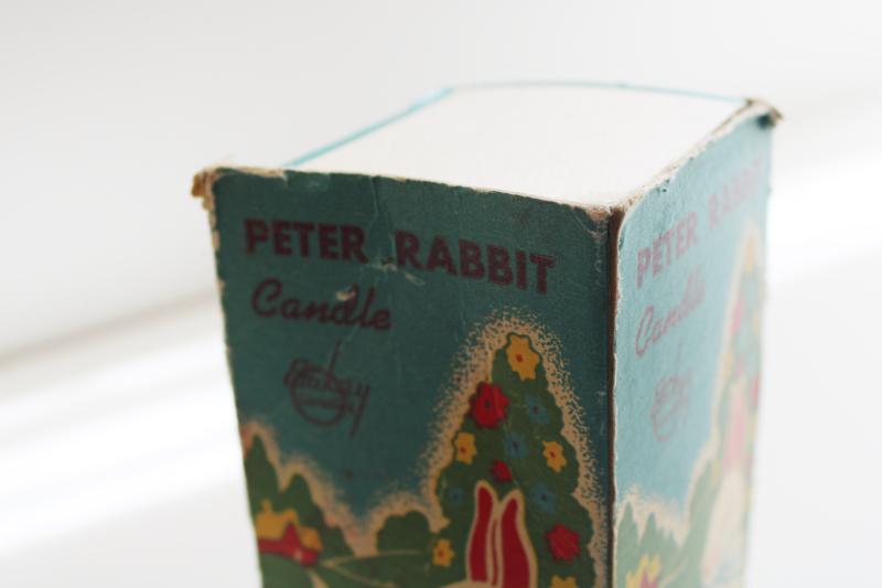 box only from vintage figural candle, Easter Peter Rabbit bright retro graphics