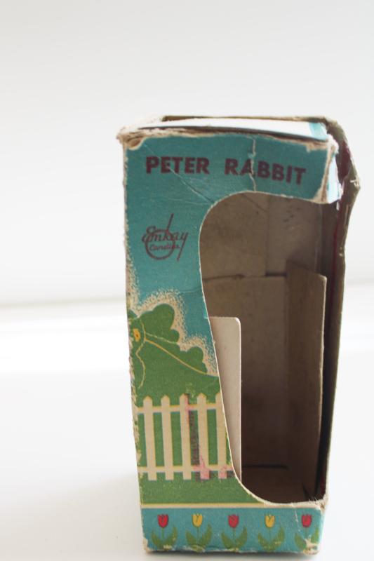 box only from vintage figural candle, Easter Peter Rabbit bright retro graphics
