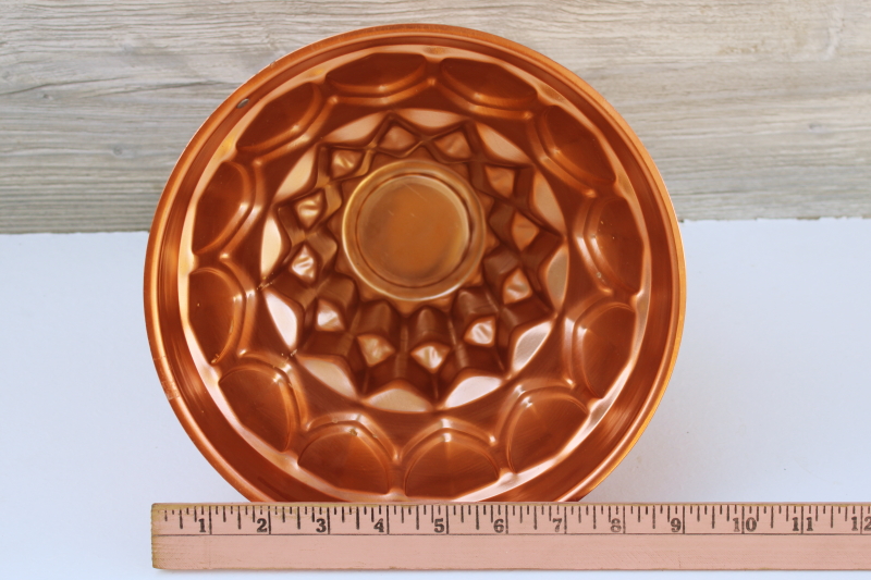 bright copper color vintage aluminum mold, tall wedding cake shape