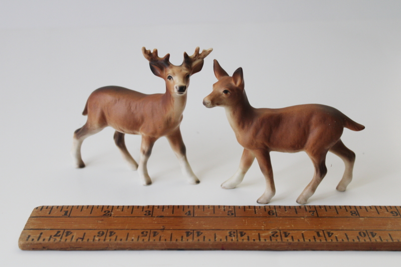 buck and doe deer pair vintage Japan figurines Victoria ceramics
