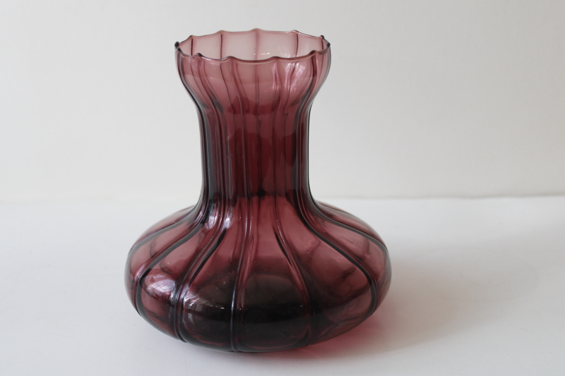 bulb forcing vase vintage amethyst purple glass bottle for hyacinth spring bulbs