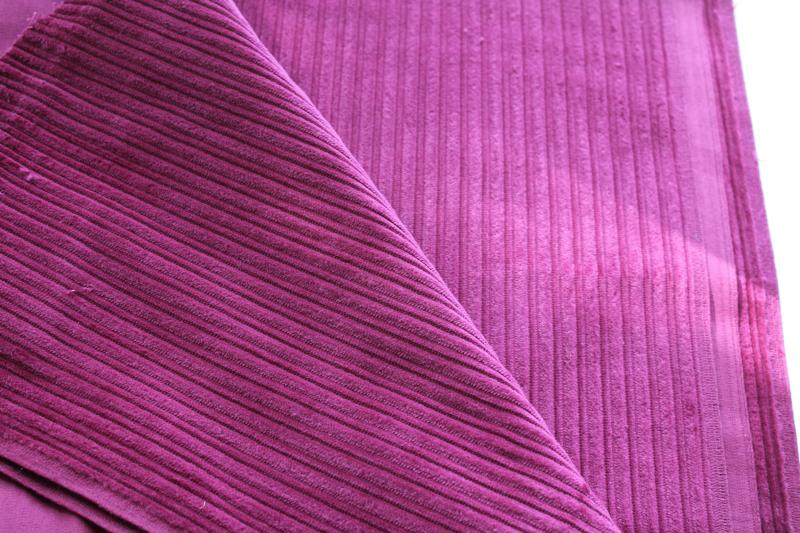 burgundy wine solid color wide wale corduroy, soft vintage cotton fabric