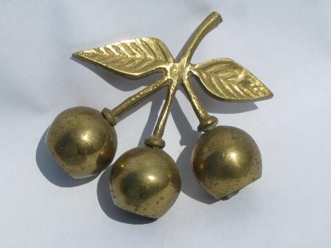 cherry bunch solid brass cherries bells, small table bell