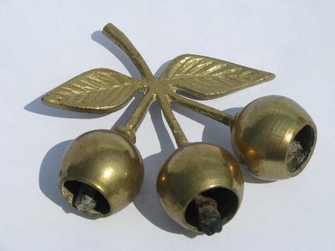 cherry bunch solid brass cherries bells, small table bell