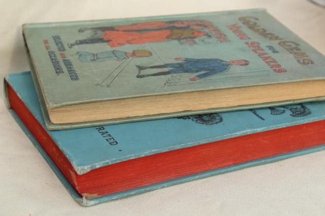 circa 1900 antique vintage books public speaking & orations, inspiration, speeches, poetry