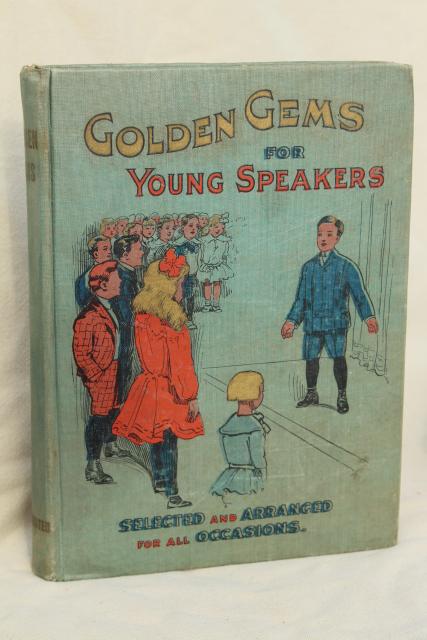 circa 1900 antique vintage books public speaking & orations, inspiration, speeches, poetry