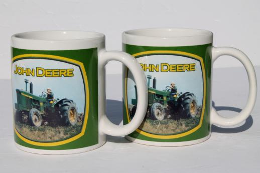 collectible John Deere tractor mugs, Gibson ceramic coffee cups lot