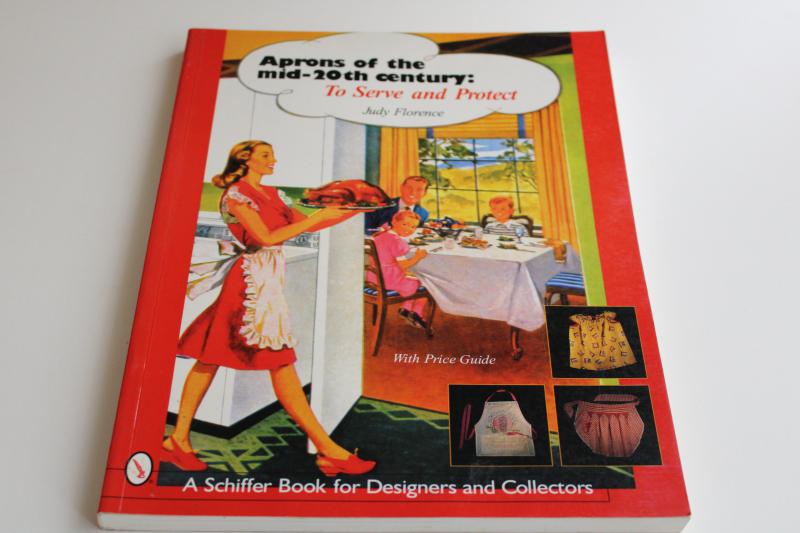 collecting mid-century kitchen aprons, vintage guide color photos out of print reference book