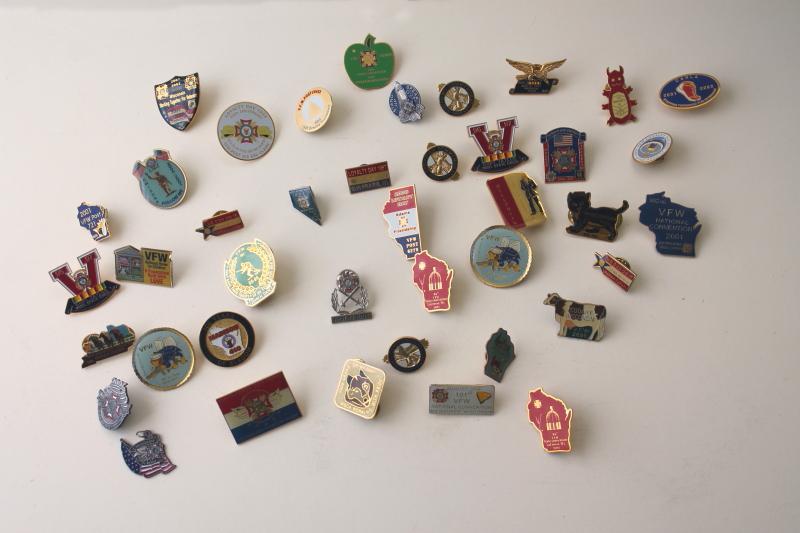 Collection Of Vfw Pins Enamel Pinbacks Wisconsin Chapters 2000s 