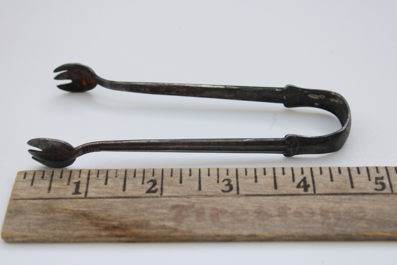 collection of Victorian and Edwardian vintage silver sugar tongs, Rogers plate, sterling silver