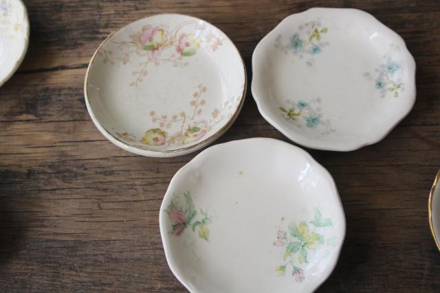 collection of antique vintage china butter pats, shabby tiny plates ...