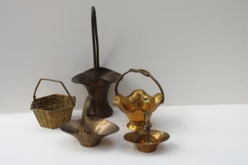collection of vintage brass baskets - nice for planters & candle holders