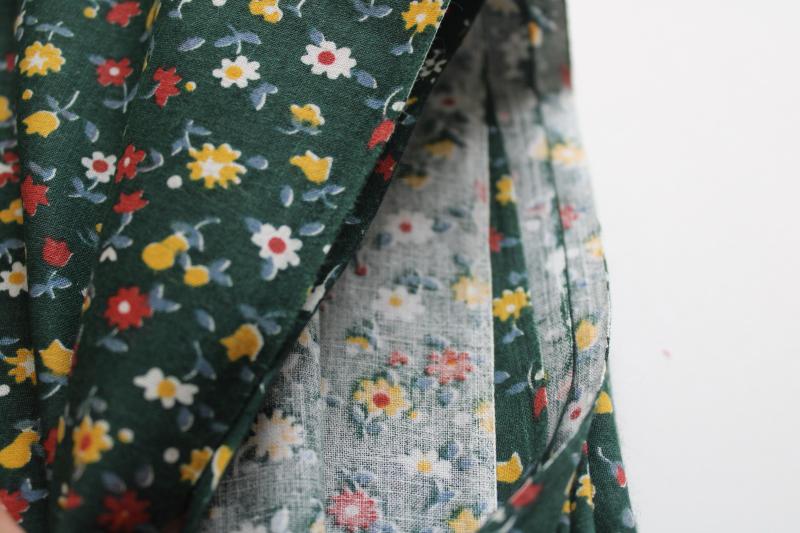 cottagecore 70s vintage calico flowered print cotton fabric, tiny print ...