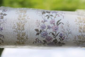 cottagecore style vintage wallpaper w/ lavender floral print for shelf paper or upcycle crafts