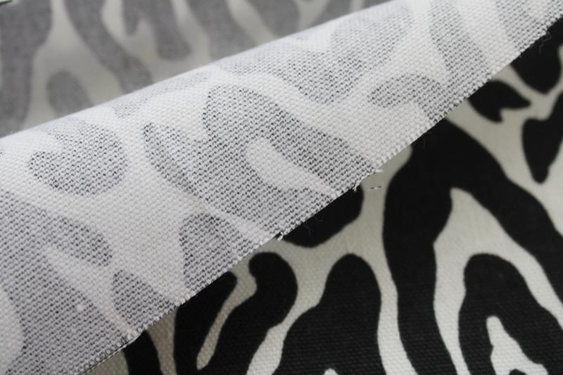 cotton canvas fabric, retro black & white spotted leopard animal print 