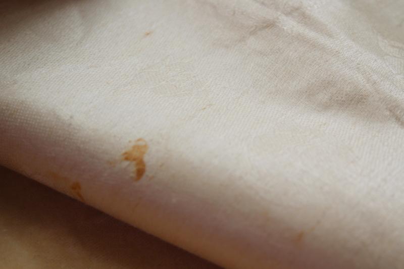crisp linen damask fabric unused vintage yardage for napkins or towels
