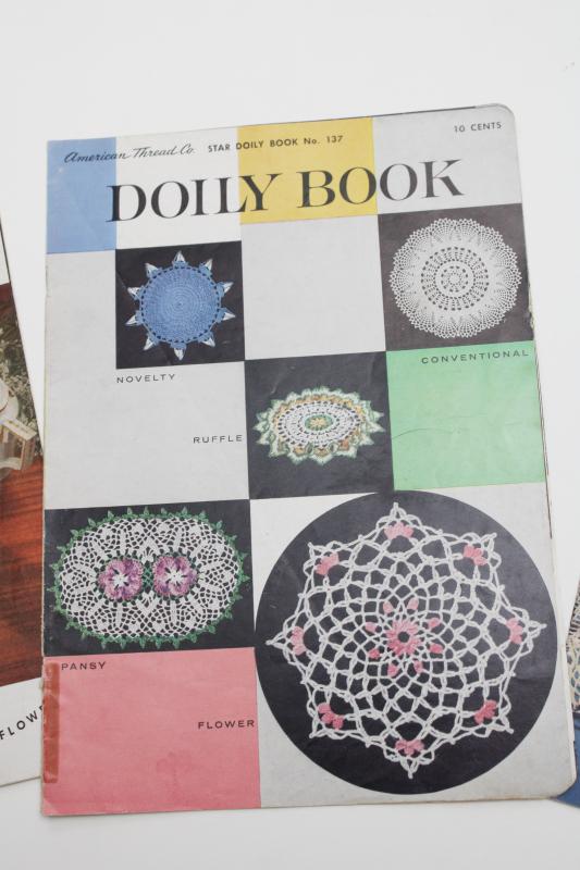 crochet doily patterns, doilies vintage needlework booklets lot Star Coats & Clark