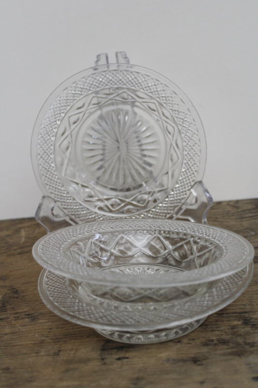 crystal clear Cape Cod pattern Imperial glass cereal bowls or baked apple dishes