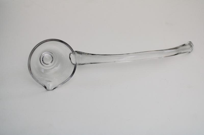 crystal clear vintage glass ladle for a punch bowl, holiday or wedding serveware 