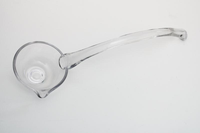 crystal clear vintage glass ladle for a punch bowl, holiday or wedding serveware 
