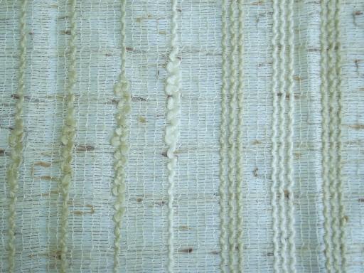danish modern 60s 70s vintage drapes, handwoven weave natural cream color