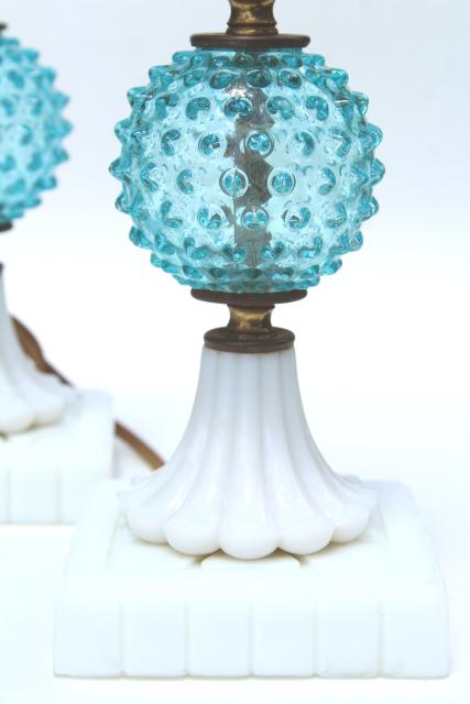 blue milk glass lamps