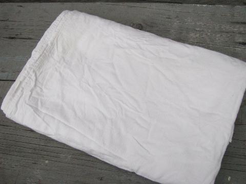 depression vintage bed sheet & pillowcase, old cotton feed sack fabric