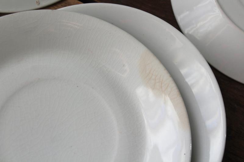 dozen vintage white ironstone china saucer plates (no cups) J & G Meakin - England
