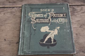 early 1900s vintage antique book playing cards Patience  Solitare 64 games w/ layouts