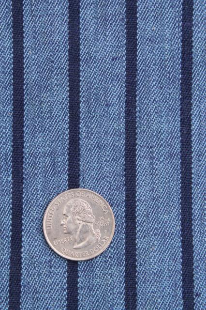 early 1900s vintage fabric, work shirt striped cotton twill