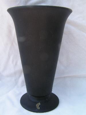 early century black satin glass vintage vase