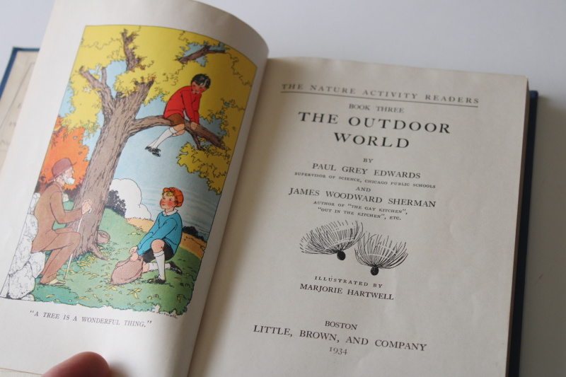 early reader antique school book The Outdoor World nature studies 1930s vintage