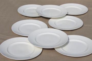 embossed edge antique white china dinner plates, 1930s vintage Alfred Meakin England 