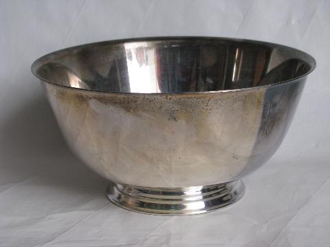 estate lot of Revere style bowls in all sizes, vintage silver plate