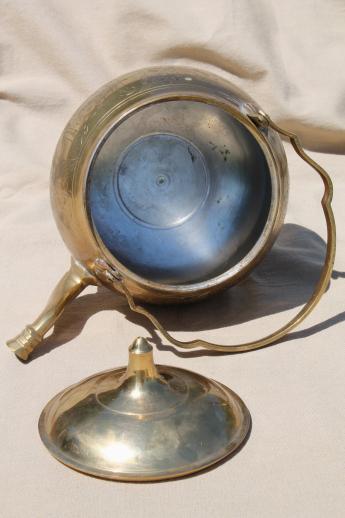 Vintage Indian Etched Brass Tea Pot
