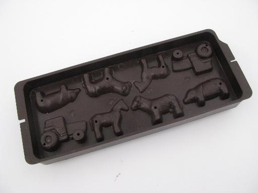 farm animals and tractor, heavy plastic mold for chocolate, candy, butter