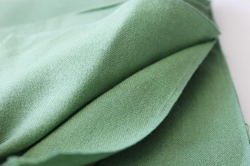 fern green linen weave poly blend fabric for clothes or home decor sewing