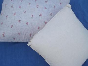 foam filled pillows - natural muslin pillow form, vintage roses cushion