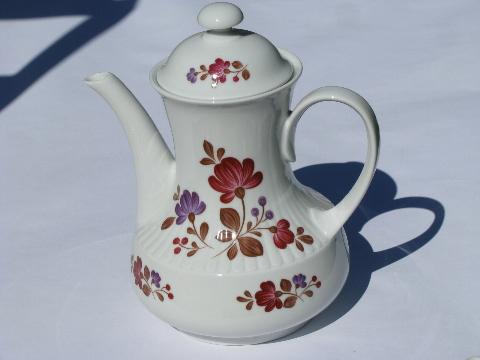 folk art painted flowers pattern, vintage Winterling - Bavaria china, coffee pot set