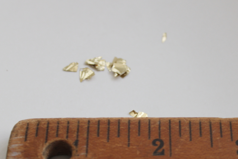 gold leaf metal flake foil sparkle glitter for crafts, 6 oz container 1970s vintage