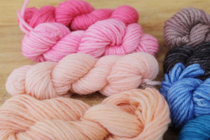 hand dyed wool yarn mini skeins for embroidery thread, knitting, crochet